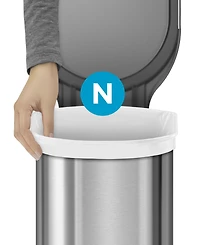 simplehuman Code N 100pk Custom Fit Liners with 5 Quick Dispense Packs, 45-50L Kitchen Trash Bag Liners