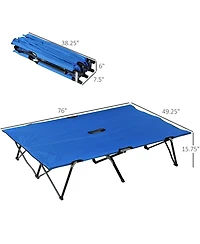 Outsunny 2 Person Folding Camping, Portable Sleeping Cot w/ Carry Bag