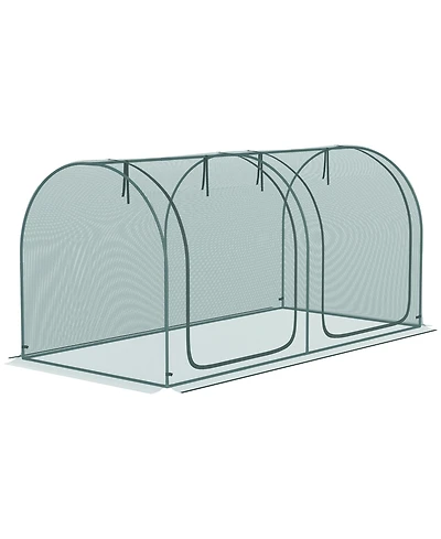 Outsunny 8 x 4ft Crop Cage with Two Zippe Doors and Storage Bag,