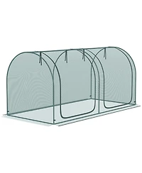Outsunny 8 x 4ft Crop Cage with Two Zippe Doors and Storage Bag,