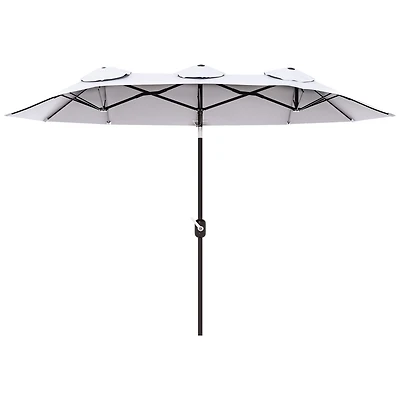 Outsunny 9.7' Double-sided Patio Umbrella Tilt Outdoor Umbrella,