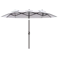 Outsunny 9.7' Double-sided Patio Umbrella Tilt Outdoor Umbrella,