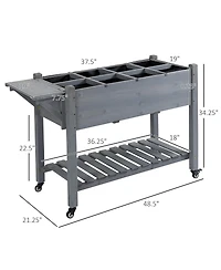 Outsunny 49" x 21" x 34" Raised Garden Bed w/ 8 Grow Grids,