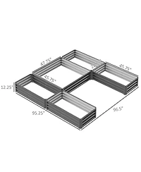 Outsunny Raised Garden Bed Set, Diy Large Steel Planters Box,