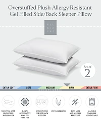 Ella Jayne Signature Plush Allergy-Resistant Firm Density Side/Back Sleeper Down Alternative -Pack Pillow