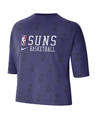 Women's Nike Purple Phoenix Suns Allover Nba Logo Boxy T-shirt