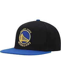 Men's Mitchell & Ness Black, Royal Golden State Warriors Side Core 2.0 Snapback Hat