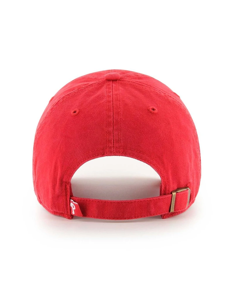 Men's '47 Brand Red Philadelphia Phillies Team Pride Clean Up Adjustable Hat