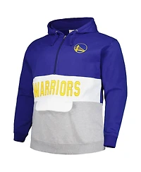 Men's Fanatics Royal Golden State Warriors Big and Tall Anorak Half-Zip Hoodie