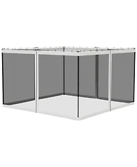 Outsunny 10' x 12' Universal Replacement Mesh Sidewall Netting for Patio Gazebos and Canopy Tents with Zippers, (Sidewall Only) White