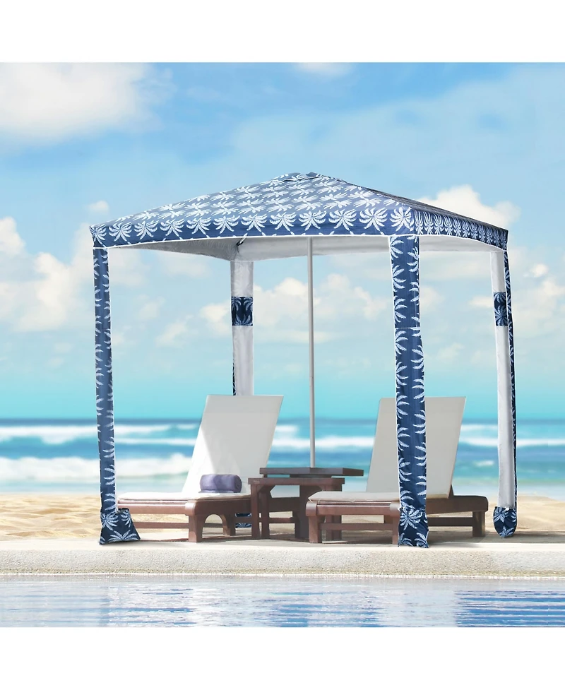 Outsunny 6.5' Weighted Cabana Beach Umbrella w/ bags, Carry Bag