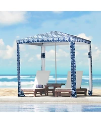 Outsunny 6.5' Weighted Cabana Beach Umbrella w/ bags, Carry Bag