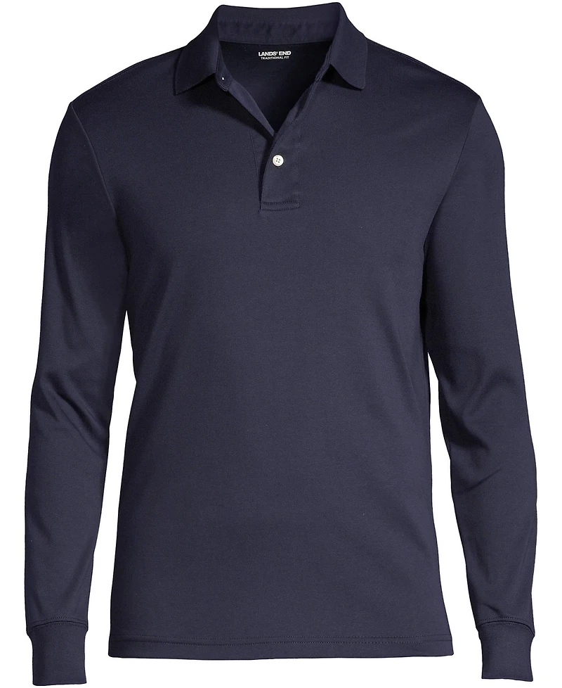 Lands' End Big & Tall Long Sleeve Cotton Supima Polo Shirt