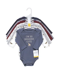 Hudson Baby Boys Long-Sleeve Cotton Bodysuit Collection 7-Piece Set