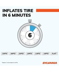 Sylvania Plus Portable Tire Inflator - Led Digital Display Gauge - Led Work Light