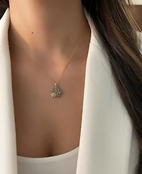 Le Vian Nude & Chocolate Diamond Paw Prints 20" Pendant Necklace (3/8 ct. t.w.) in 14k Rose Gold