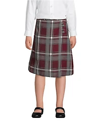 Lands' End Big Girls School Uniform Slim Plaid A-line Skirt Below the Knee
