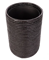 Artifacts Trading Company Rattan Round Waste Basket with Metal Liner