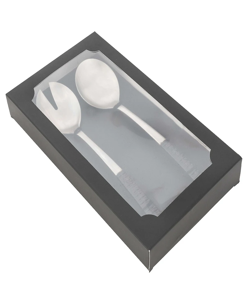 Artifacts Trading Company Rattan Stainless Steel Serving 2 Pieces Set with Gift Box