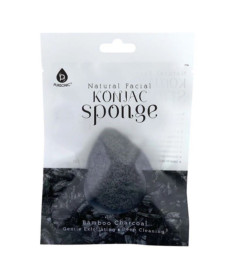 Pursonic Natural Bamboo Charcoal Konjac Sponge