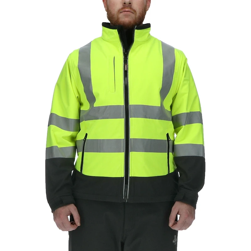 RefrigiWear Men's Hi Vis Softshell Jacket - High Visibility, Warm, Flexible Workwear