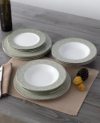 Noritake Infinity Green Platinum Piece Set, Service for 4