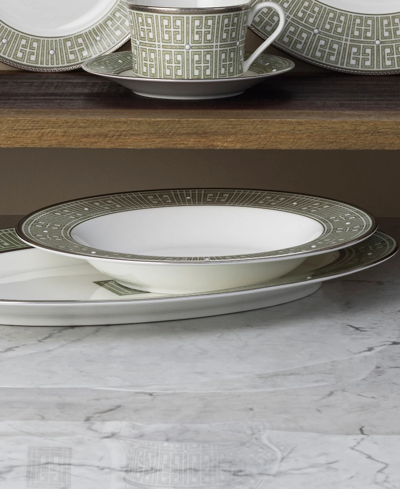 Noritake Infinity Green Platinum 4 Piece Soup Bowl Set 12 oz, Service for 4