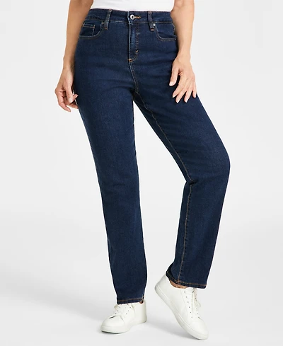 Style & Co Women's Curvy Straight-Leg High Rise Jeans, Created for Macy's