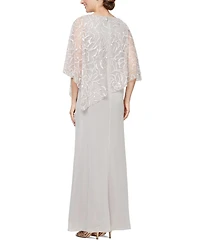 Sl Fashions Petite Printed Asymmetrical Popover Top Dress