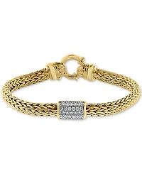 Effy Diamond Cluster Bracelet (3/8 ct. t.w.) in 14k Gold-Plated Sterling Silver