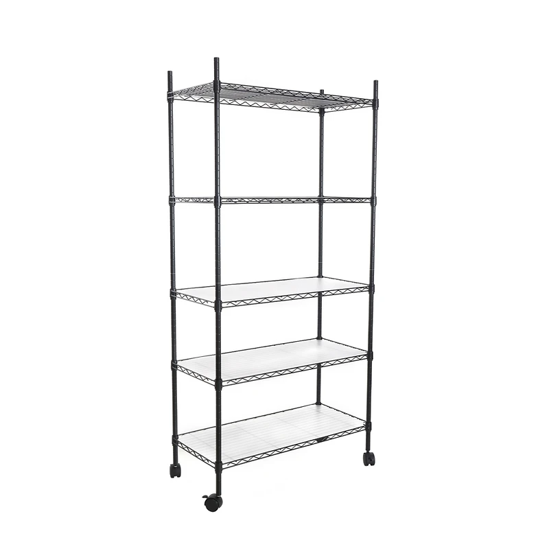 5 Tier Shelf Wire Shelving Unit, Nsf Heavy Duty Wire Shelf Metal Large Storage Shelves Height Adjustable Utility for Garage Kitchen Office Commercial
