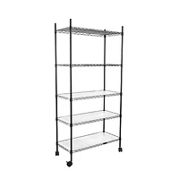 5 Tier Shelf Wire Shelving Unit, Nsf Heavy Duty Wire Shelf Metal Large Storage Shelves Height Adjustable Utility for Garage Kitchen Office Commercial