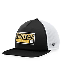 Men's Majestic Black, White Pittsburgh Pirates Foam Trucker Snapback Hat