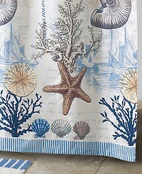 Avanti Antigua Starfish & Seashells Printed Shower Curtain, 72" x 72"