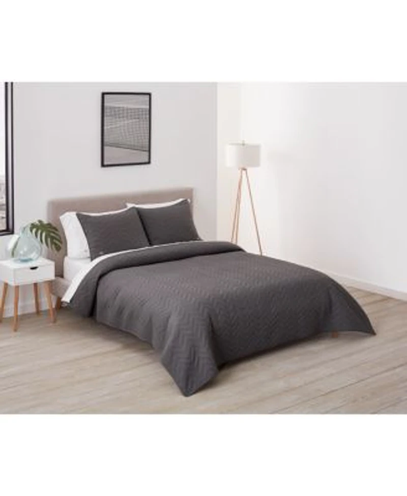 Closeout Lacoste Home Herringbone Stitch Quilt Sets