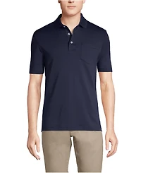 Lands' End Men's Tall Short Sleeve Cotton Supima Polo Shirt with Pocket