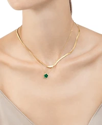 Adornia Green Mother Of Pearl Clover Necklace