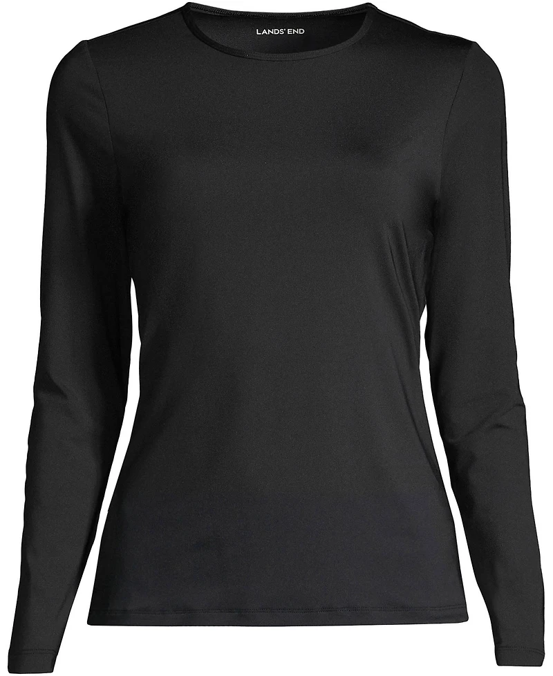 Lands' End Women's Long Torso SunShade Upf 50 Sleeve Relaxed Rash Guard