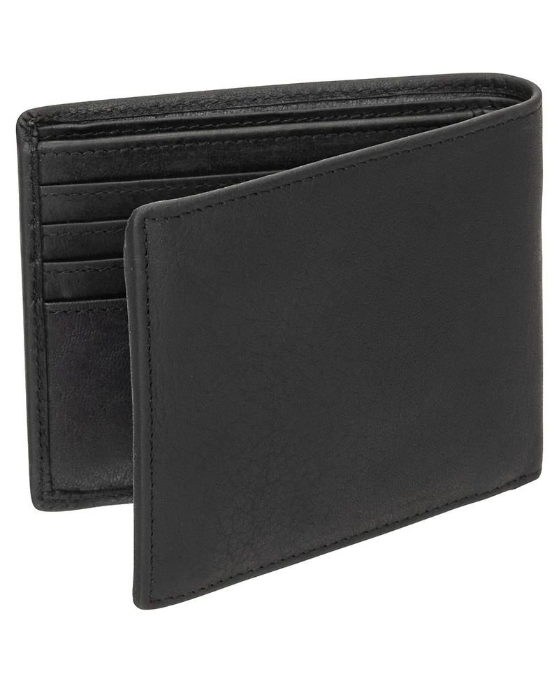 Mancini Men's Buffalo Rfid Secure Wallet with Coin Pocket