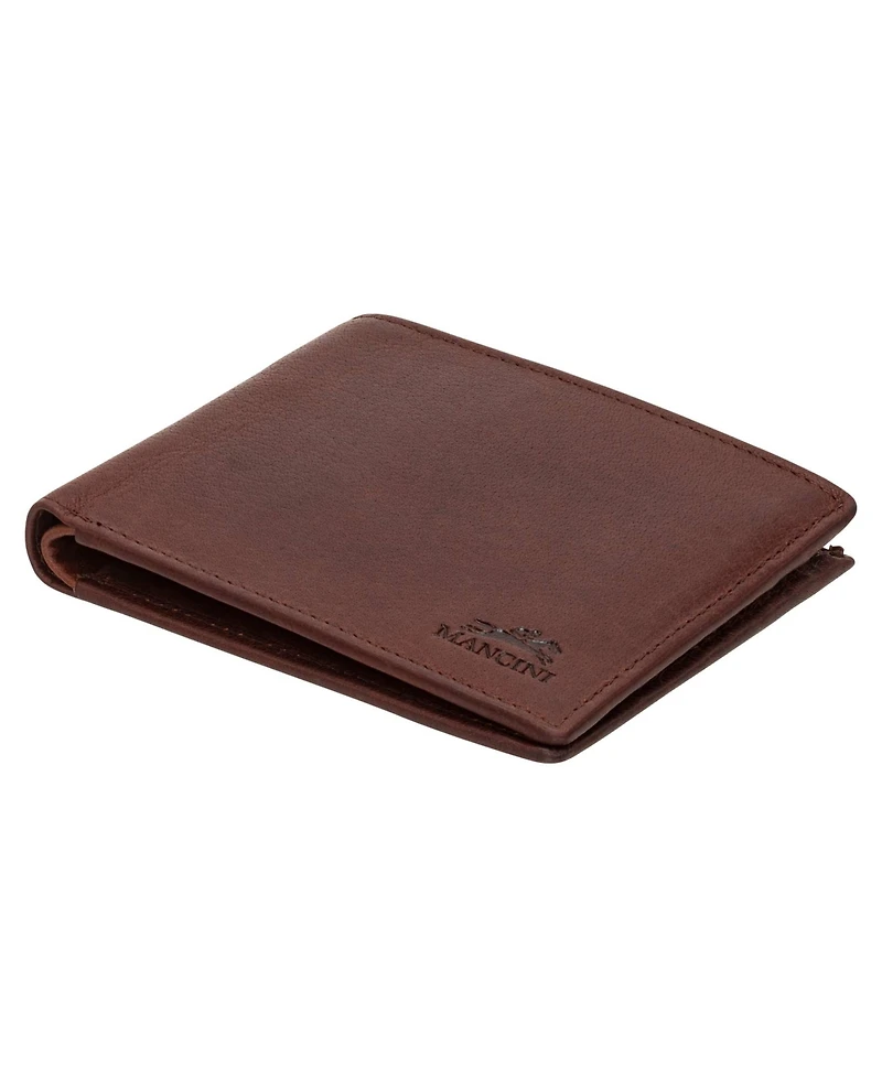 Mancini Men's Buffalo Rfid Secure Billfold Wallet