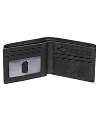Mancini Men's Buffalo Rfid Secure Center Wing Wallet with Coin Pocket