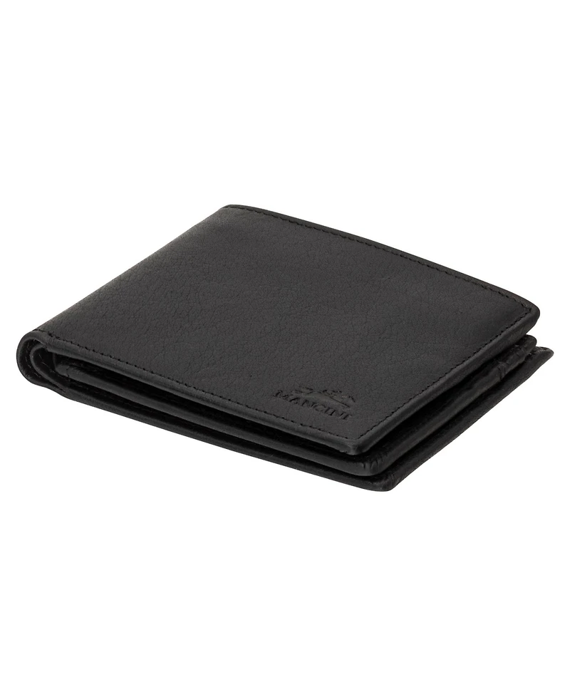 Mancini Men's Buffalo Rfid Secure Center Wing Billfold Wallet