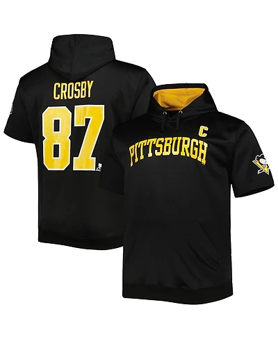 Men's Fanatics Sidney Crosby Black Pittsburgh Penguins Big and Tall Captain Patch Name and Number Pullover Hoodie