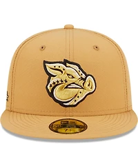 Men's New Era Natural Lehigh Valley IronPigs Authentic Collection 59FIFTY Fitted Hat