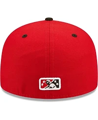 Men's New Era Red Lansing Lugnuts Authentic Collection Team Home 59FIFTY Fitted Hat