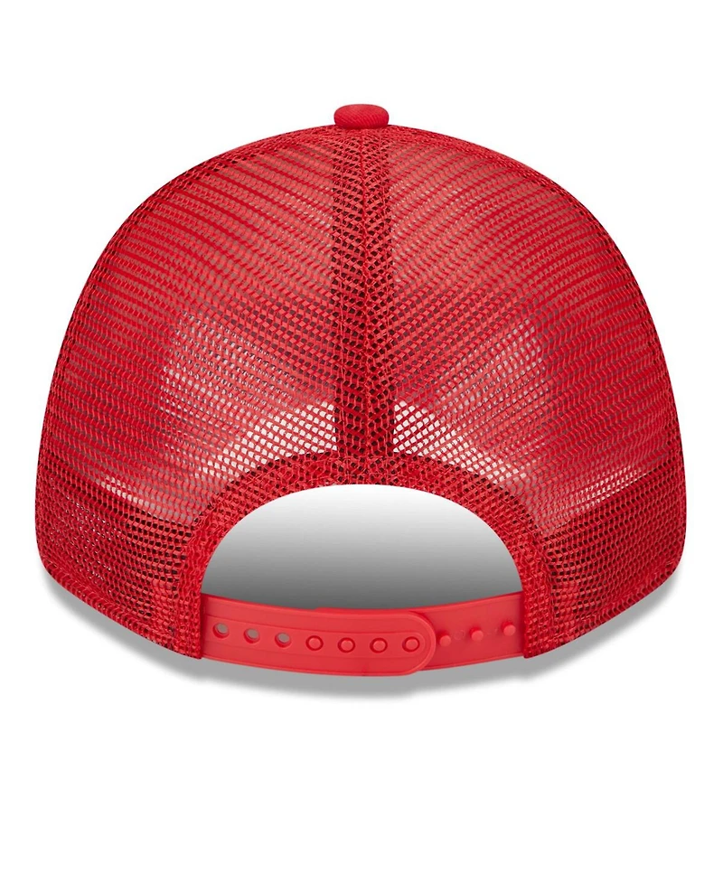 Men's New Era White, Red Washington Nationals Team Stripe Trucker 9FORTY Snapback Hat