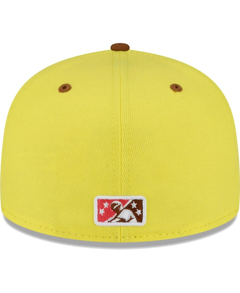 Men's New Era Yellow Beloit Sky Carp Copa De La Diversion 59FIFTY Fitted Hat