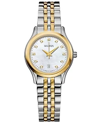 Balmain Women's Swiss Beleganza Diamond (1/20 ct. t.w.) Two-Tone Stainless Steel Bracelet Watch 28mm
