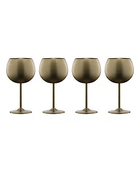 Cambridge 12 Oz Brushed Gold Stainless Steel Red Wine Glasses, Set of 4