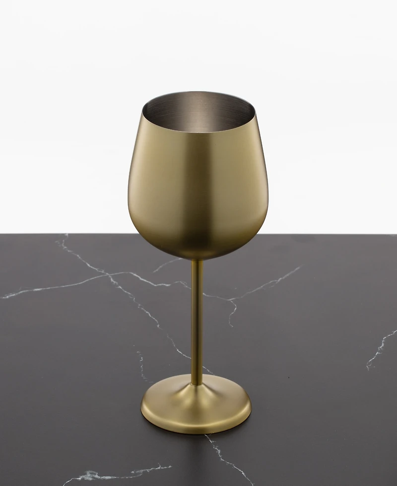 Cambridge 18 Oz Gold Stainless Steel White Wine Glasses, Set of 4